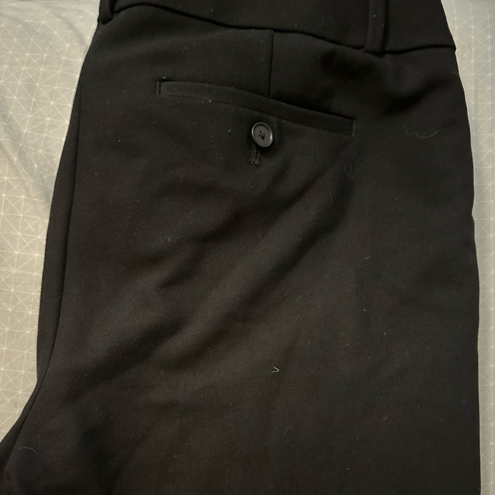 Black Loft Pants Wide Leg with pockets and buttons
